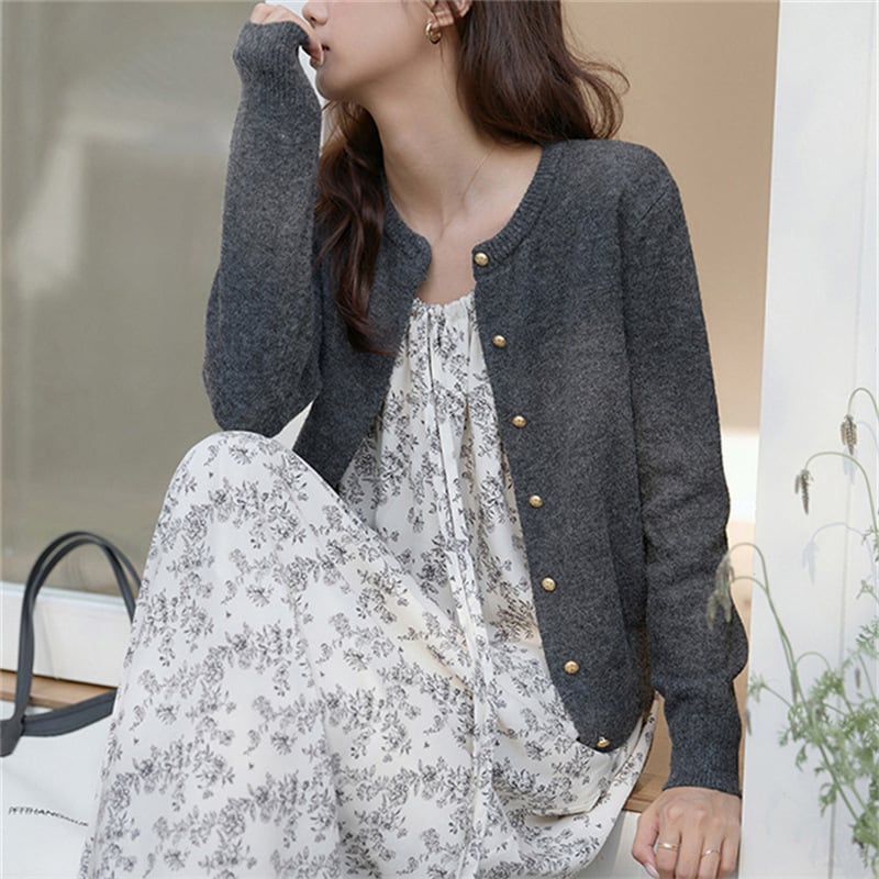【outer】クルーネックニットカーデ　M25961