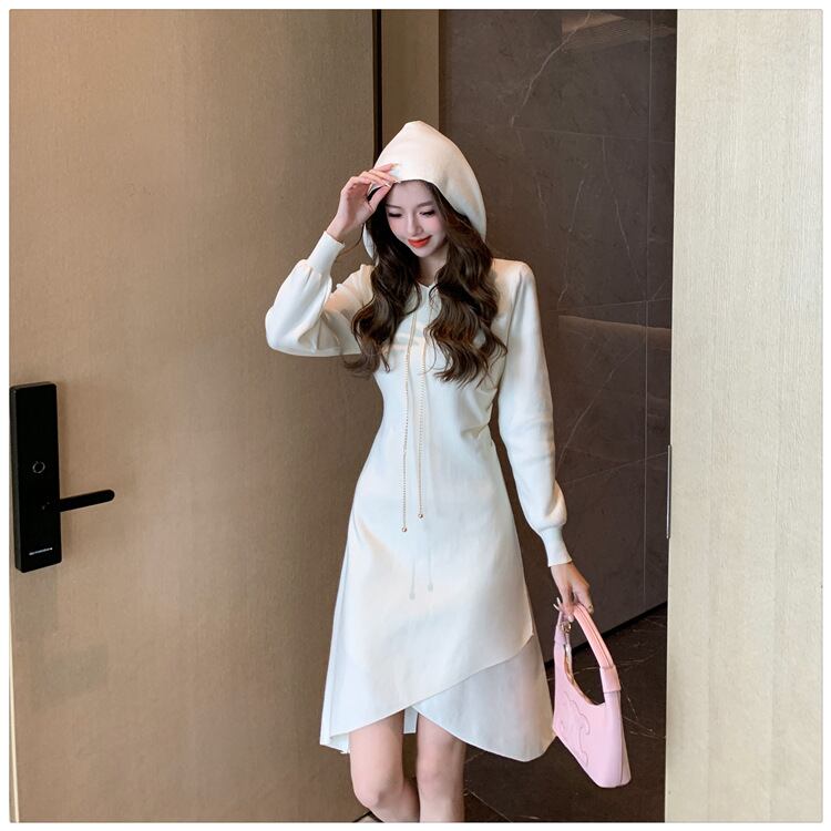 【dress】フード付きニットワンピース　M18536