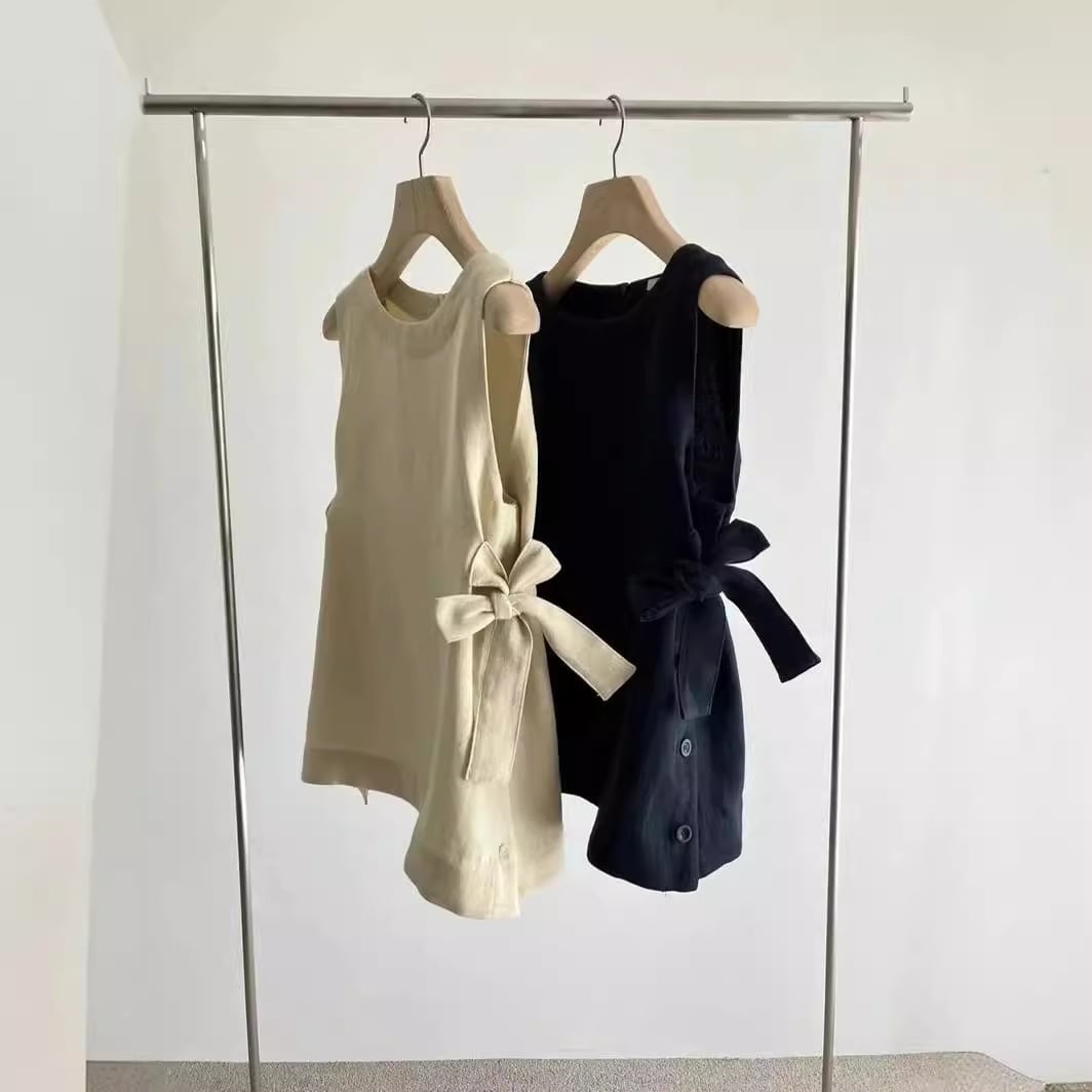 【tops】ノースリーブリボンタンクトップF7536