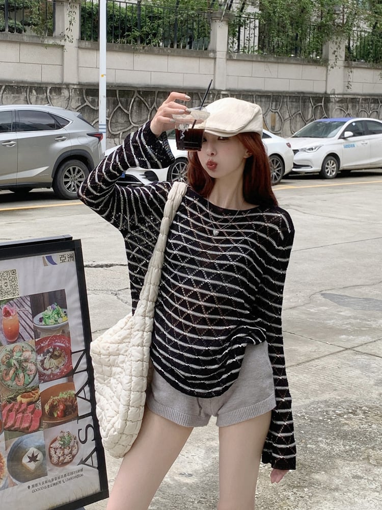 【tops】紫外線対策ニットトップス　M24280