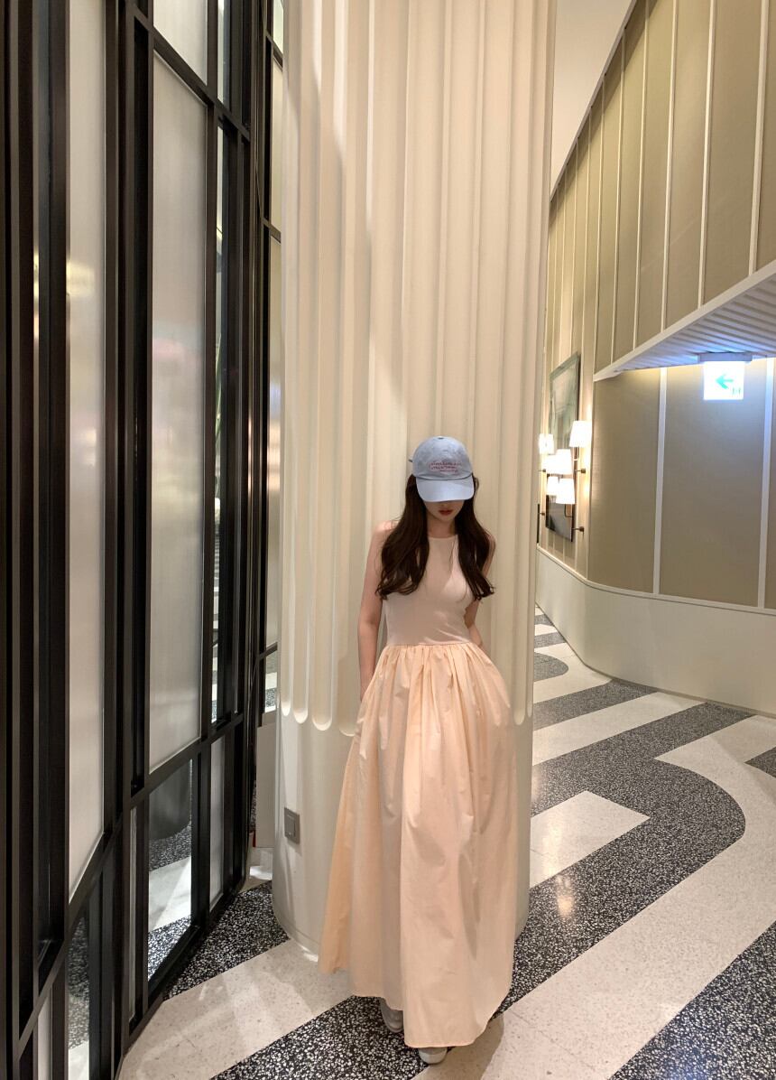 【dress】ギャザーノースリーブワンピース G20133