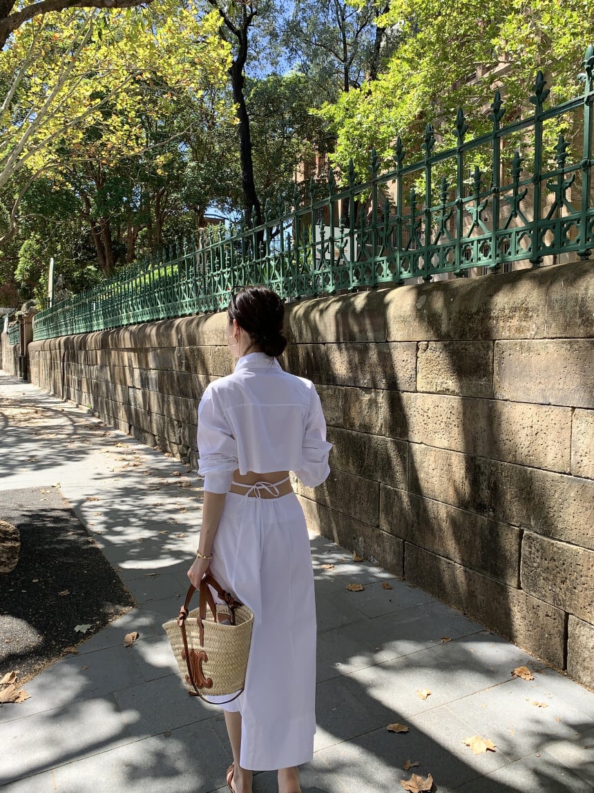 【dress】ウエストカットシャツワンピース G20859