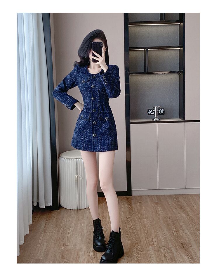 【dress】ツイードチェック柄ワンピース　M27658