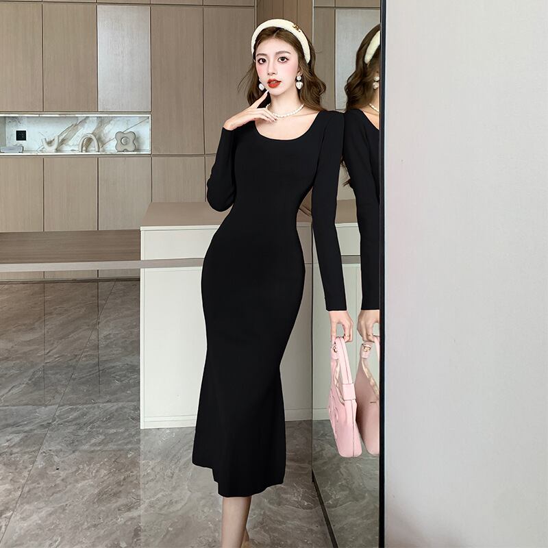 【dress】マーメイドニットワンピース　M18607