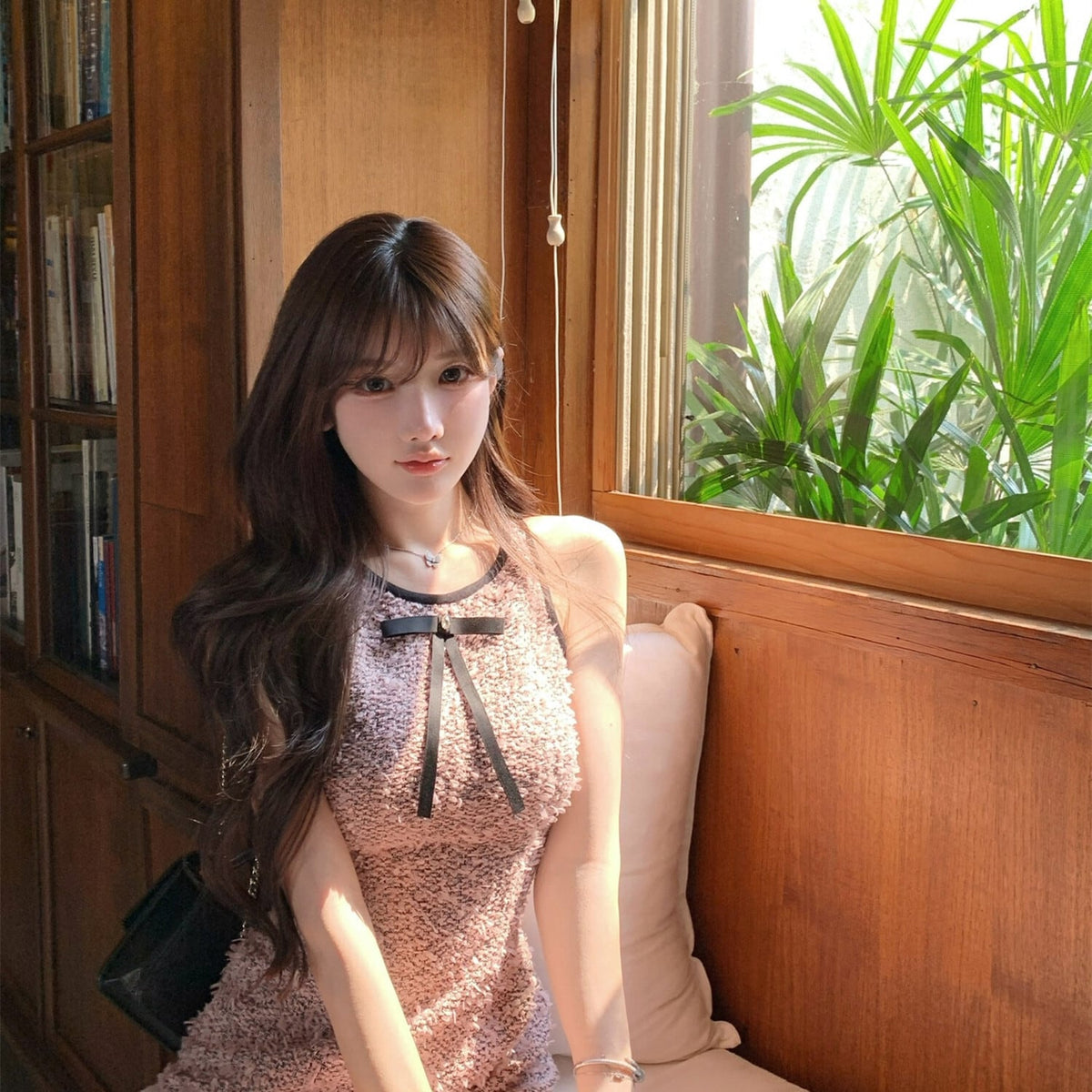 【dress】ノースリーブリボン付きワンピース　M31261