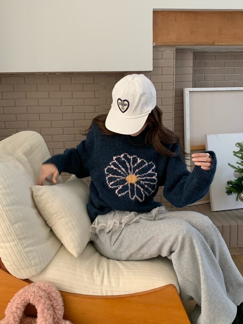 【tops】刺繍ニットセーター　M28269