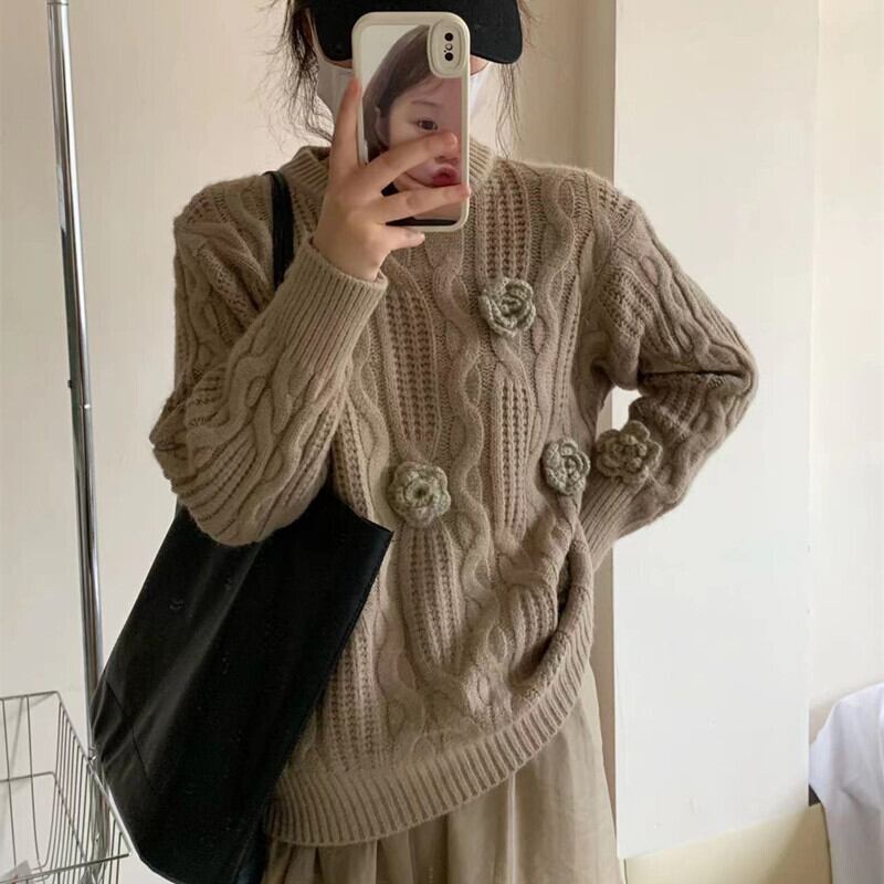 【tops】クルーネックニットセーター　M19144