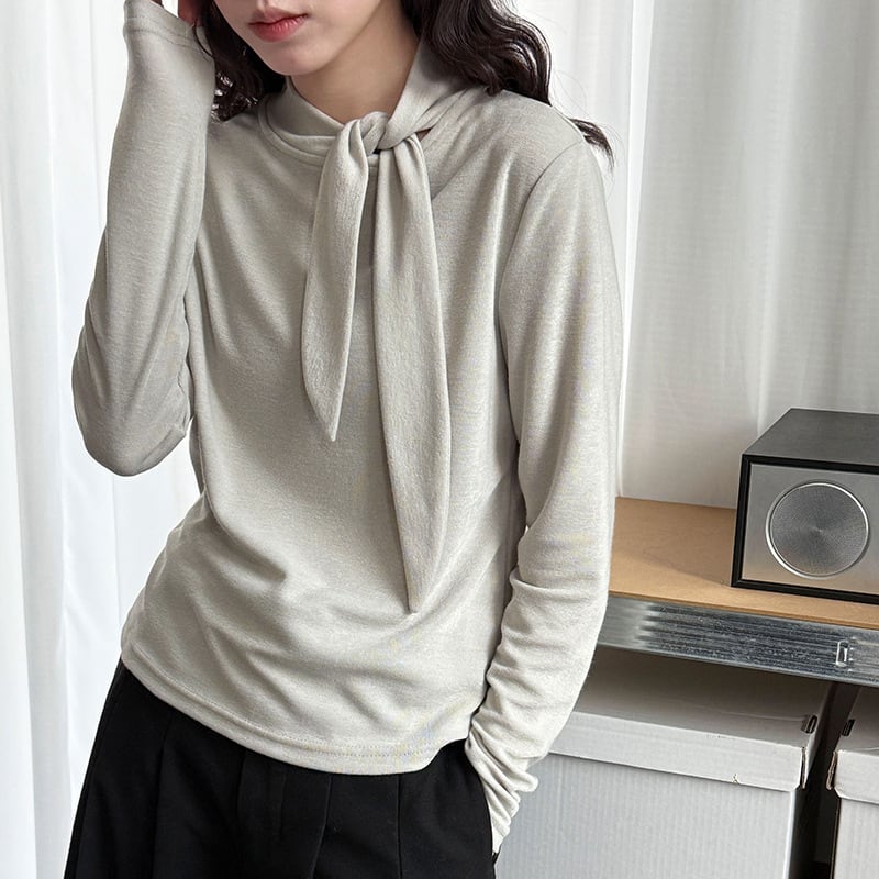 【tops】スカーフカラーブラウス Q7088