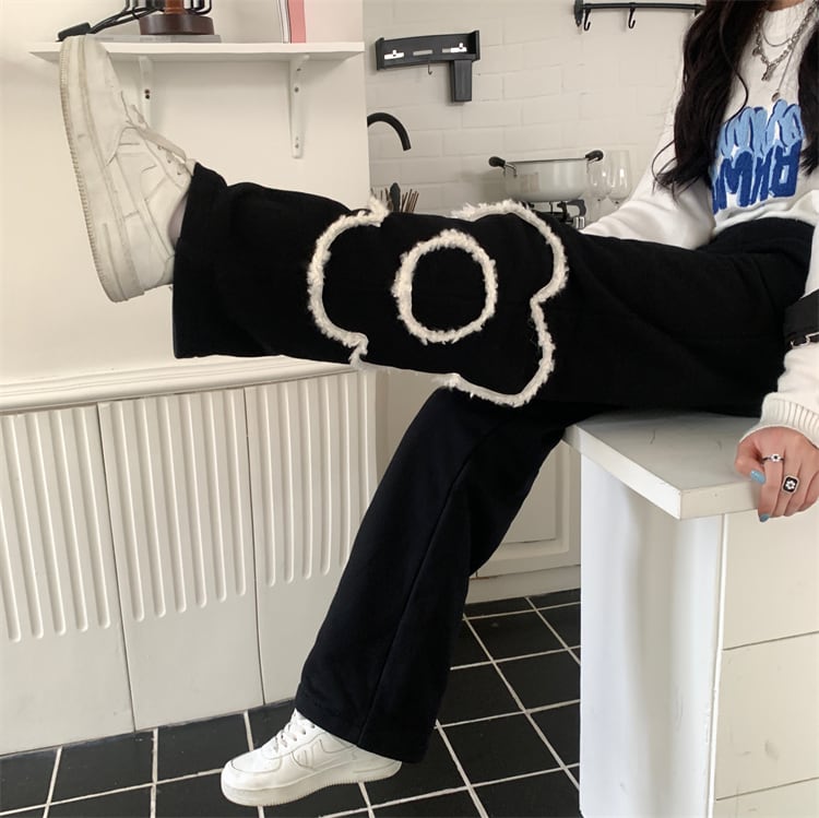 【bottoms】大活躍!ルーズ気質満点ハイウエスト厚手カジュアル裏起毛ガウチョパンツ G10627