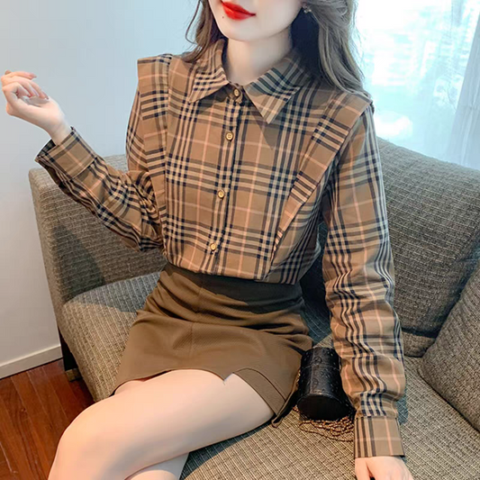 【tops】デザイン長袖シャツG23394