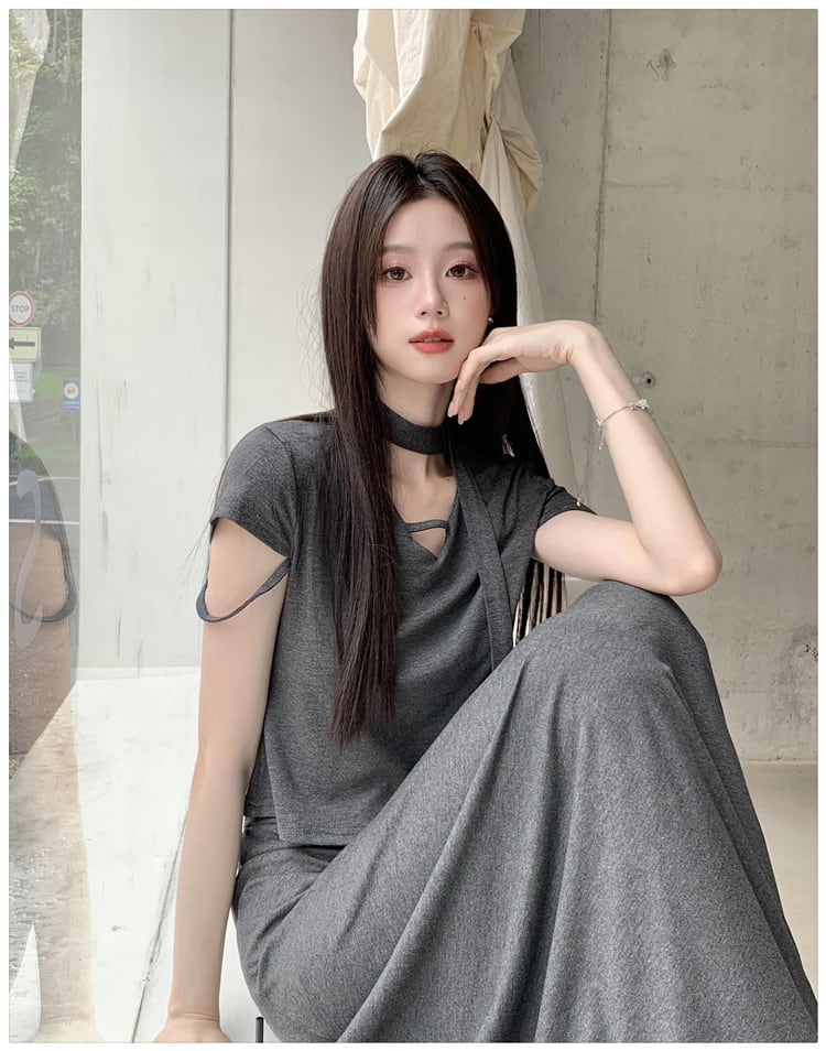 【set】Tシャツ×ロングスカートセット　M24192