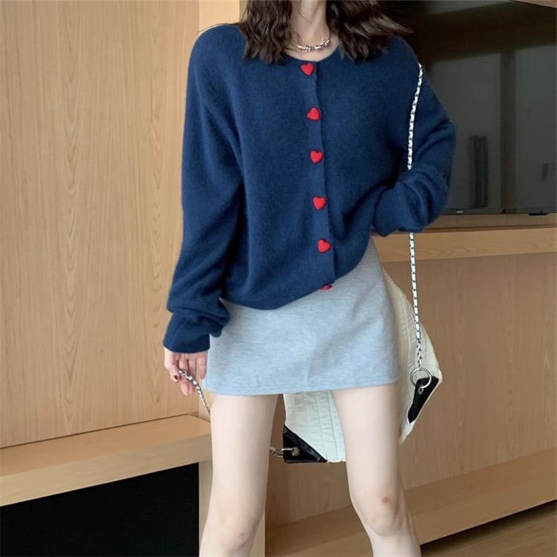 【outer】クルーネックニットカーデ　M25853