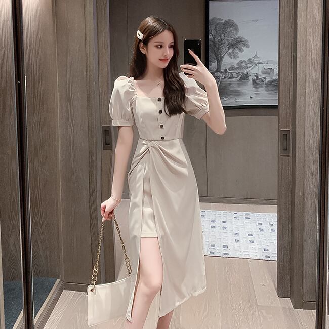 【dress】大人の定番気質満点スーツスリットINS風ワンピースF0023