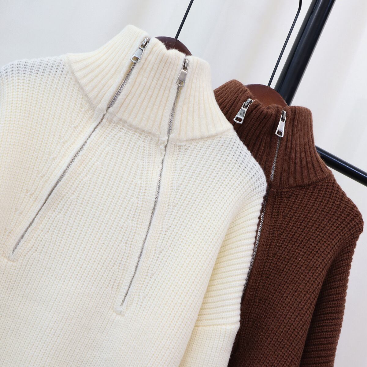 【tops】ファスナーニットセーター　M18759