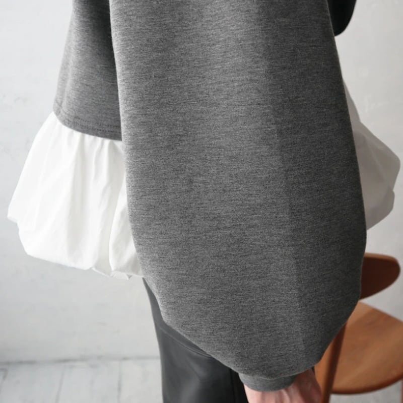 【tops】レースドッキングペプラムブラウス Q7074