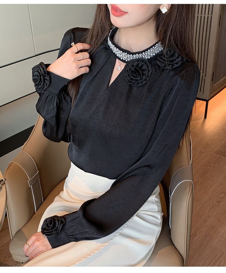 【tops】立体フラワーシャツトップス　M28972