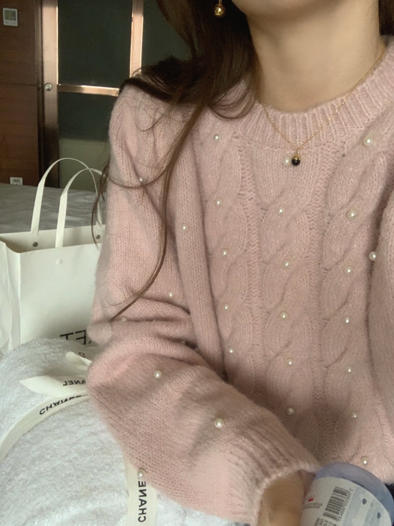 【tops】クルーネックニットセーター　M19019