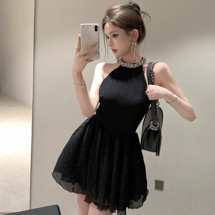 【dress】ビジューノースリーブワンピース　M24140