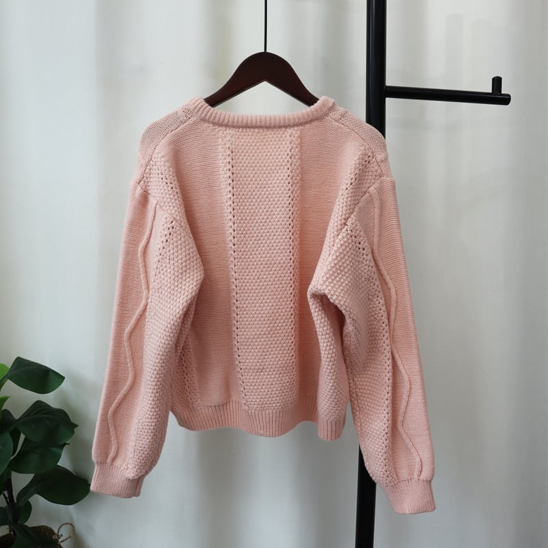 【outer】リボン付きニットカーデ　M26123