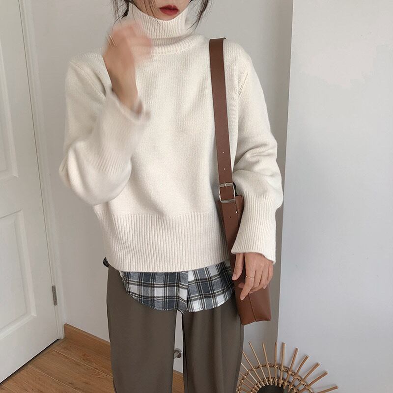 【tops】ハイネックニットプルオーバー　M19163
