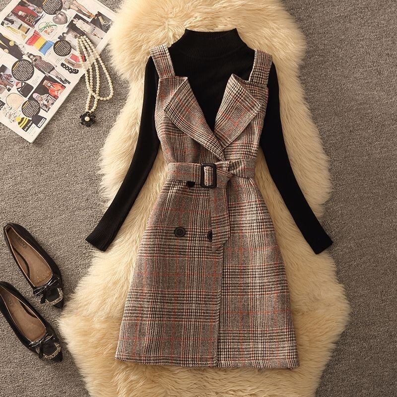 【dress】チェック柄キャミワンピース　N2257