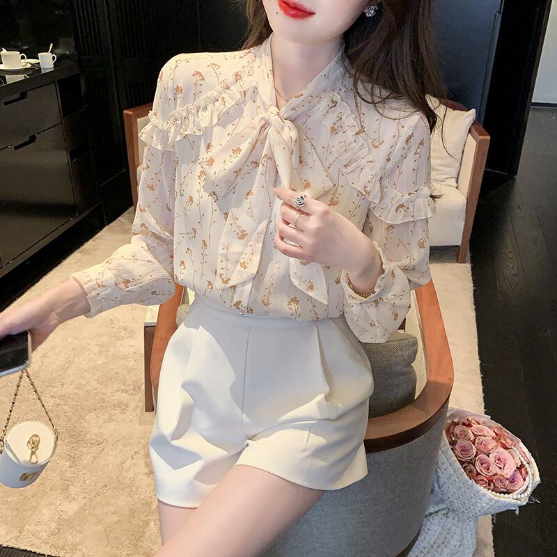 【tops】リボン付きシャツトップス　M18727