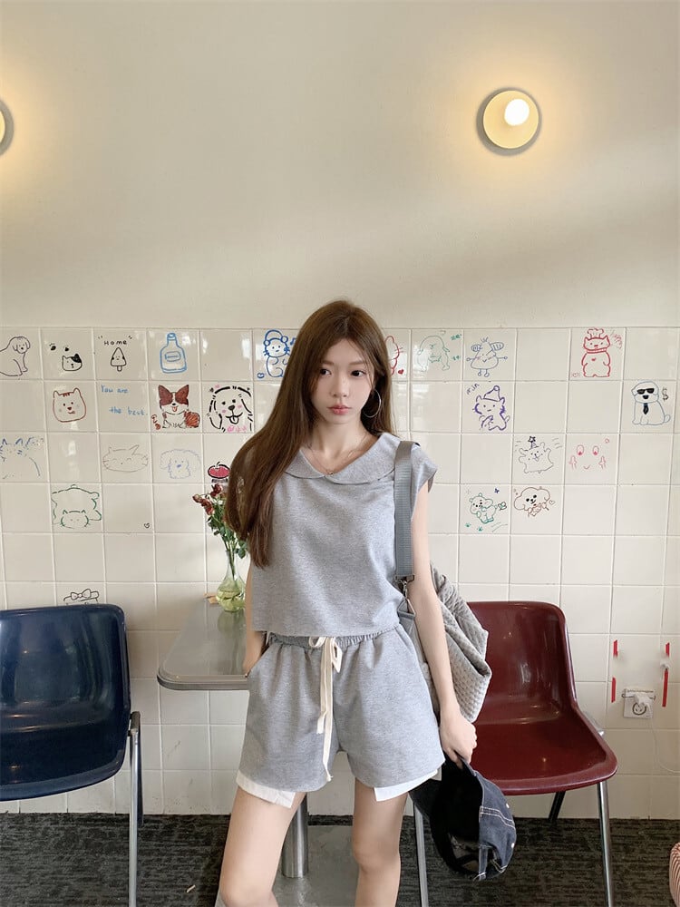 【set】Tシャツ×ショートパンツセット　M24037