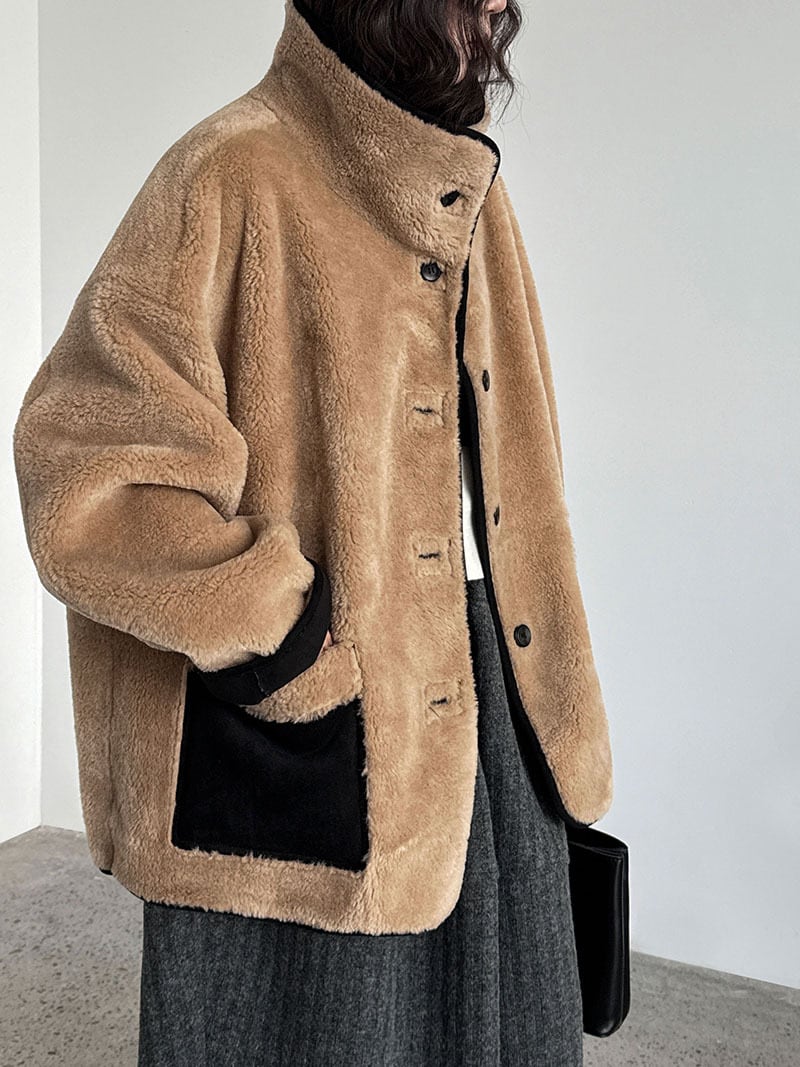 【outer】ハイネックボアコート Q7266