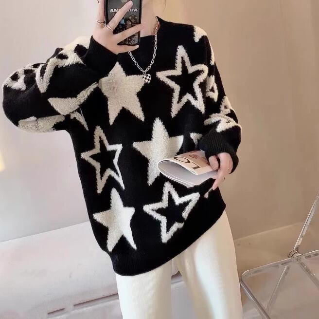 【tops】クルーネックニットセーター　M18395