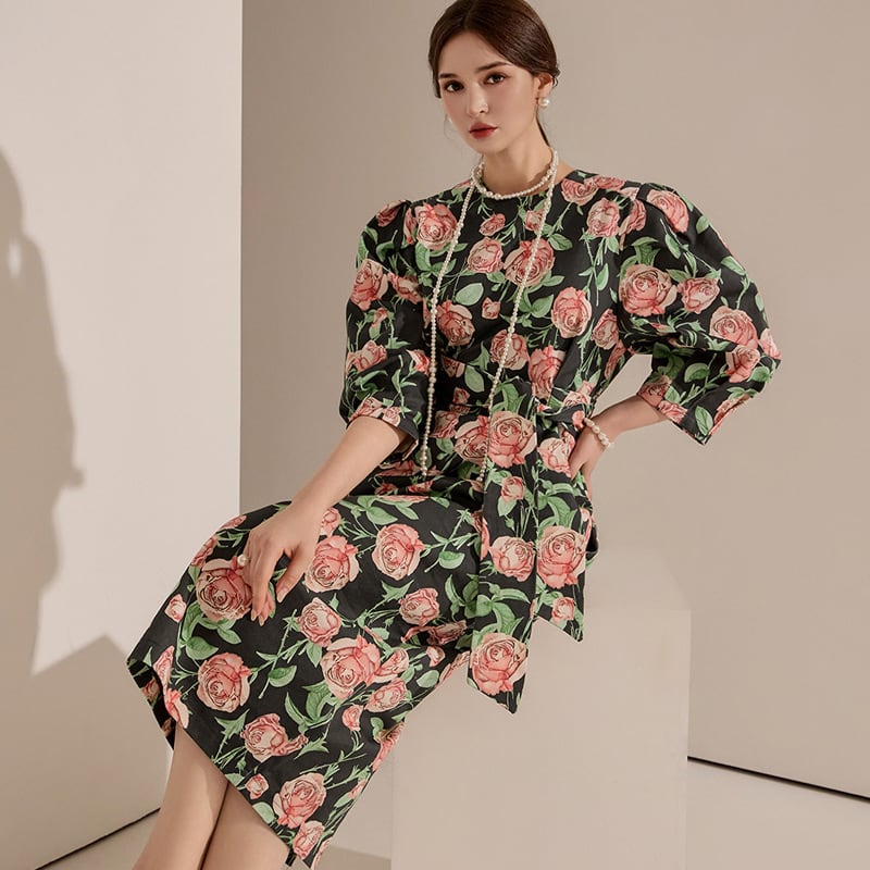 【dress】花柄ワンピース　M24881