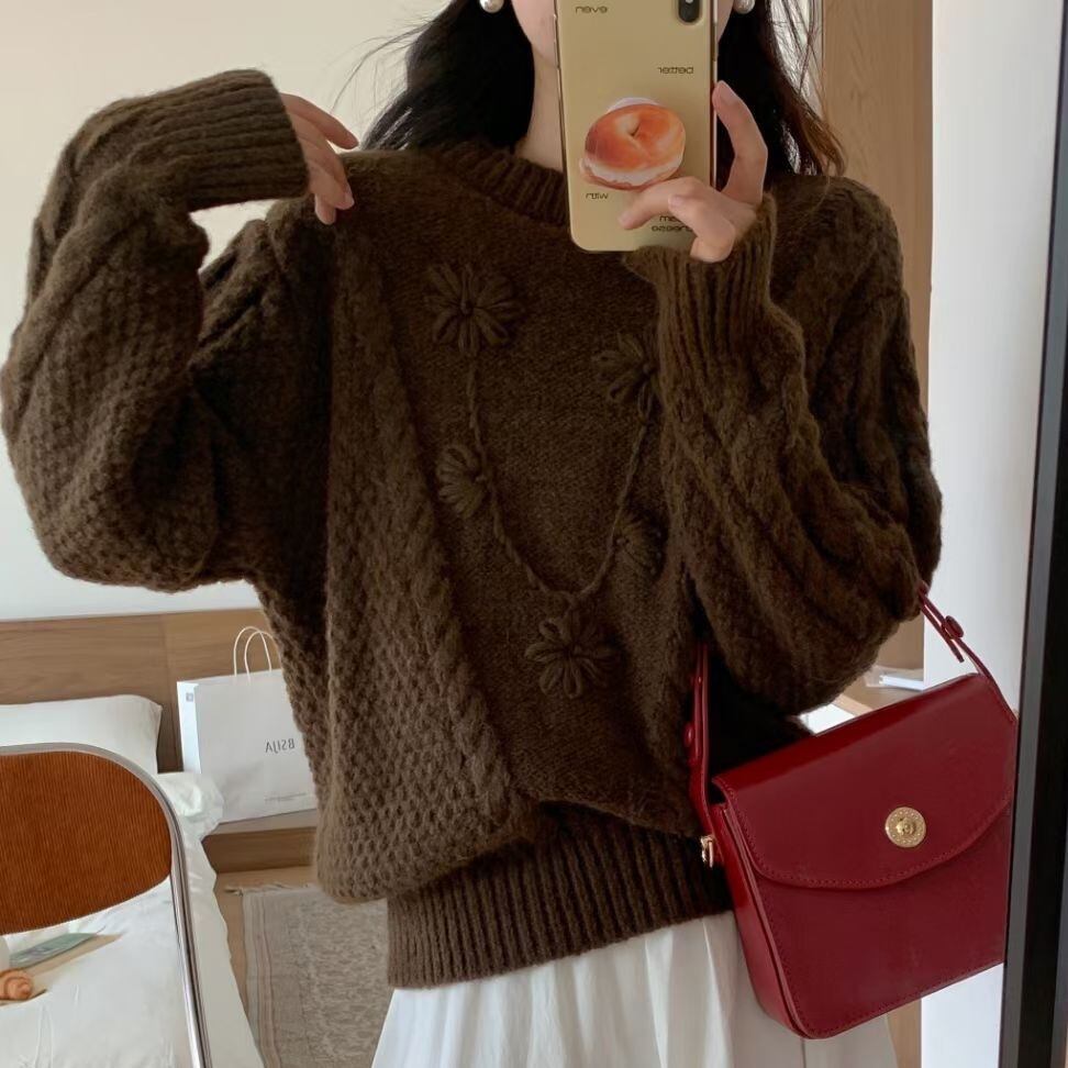 【tops】クルーネックニットセーター　M19113