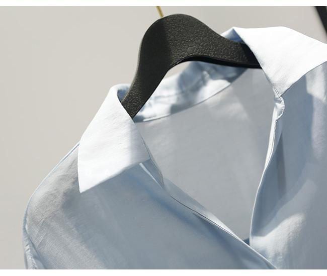 【tops】Vネック美人度アップ!韓国系夏ルーズスウィートフリルシフォンシャツ