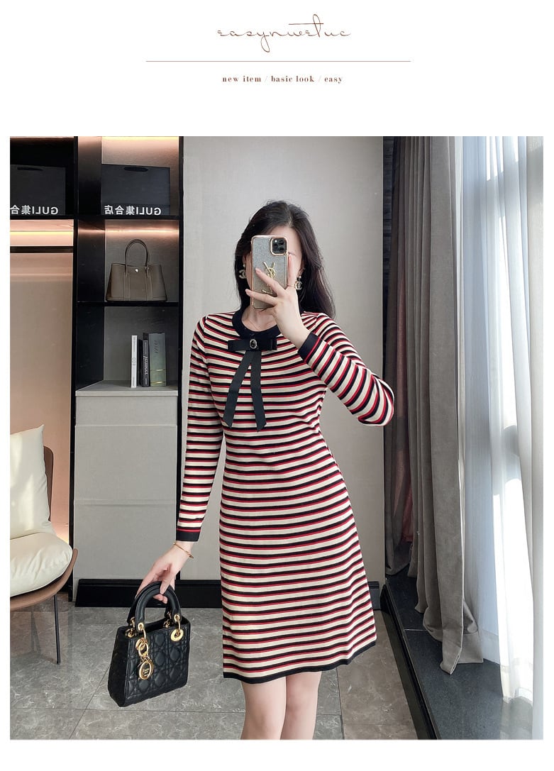【dress】ボーダー柄ワンピース　M25482