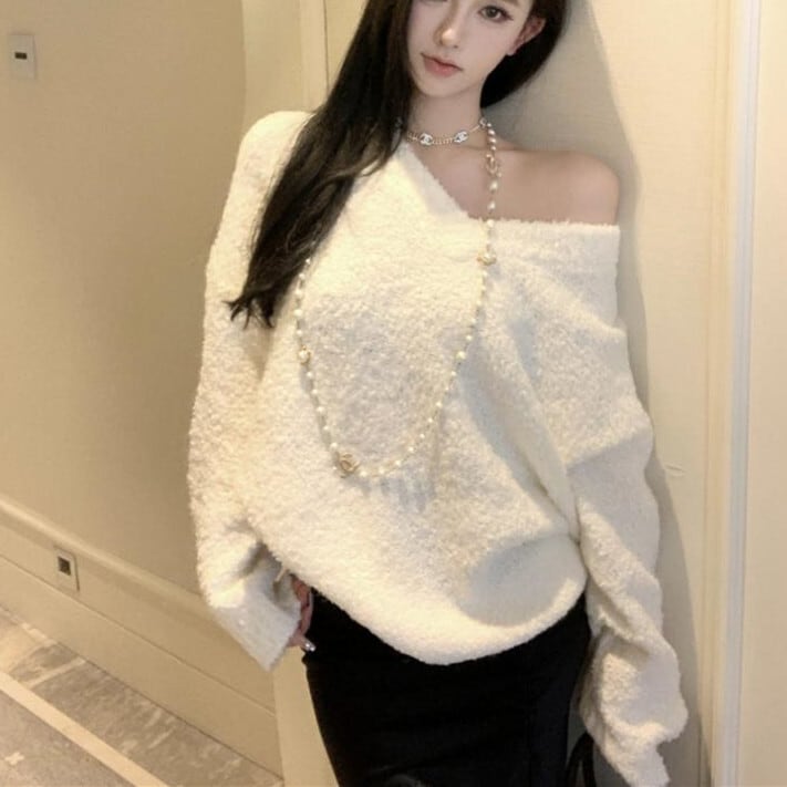 【tops】Vネックニットセーター　M28192