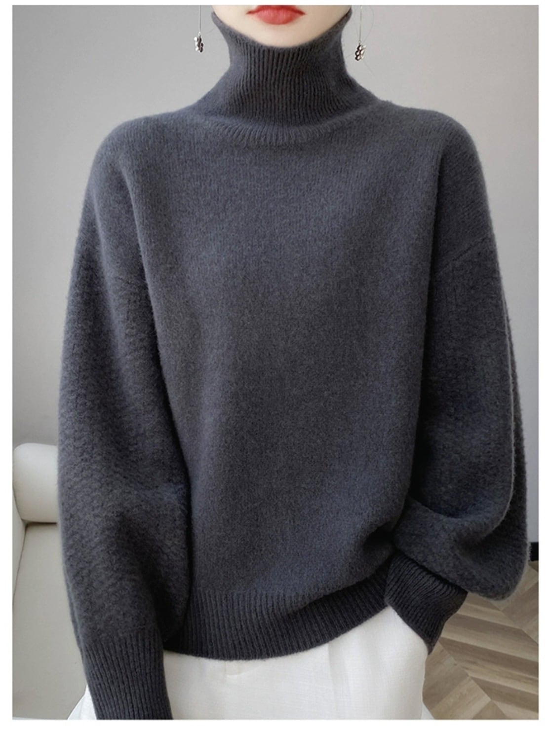 【tops】ハイネックニットセーター　M26231