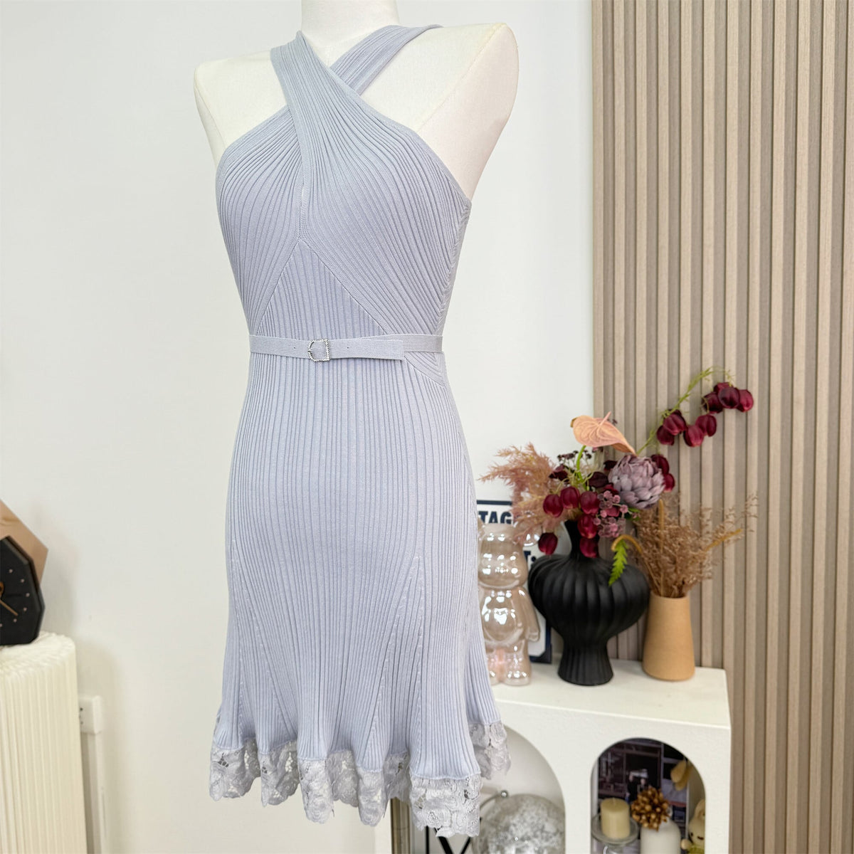 【dress】クロスレースドッキングミニワンピース　N3220