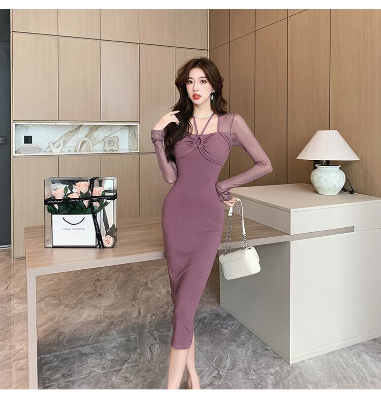 【dress】チュールコンビワンピース　M29493