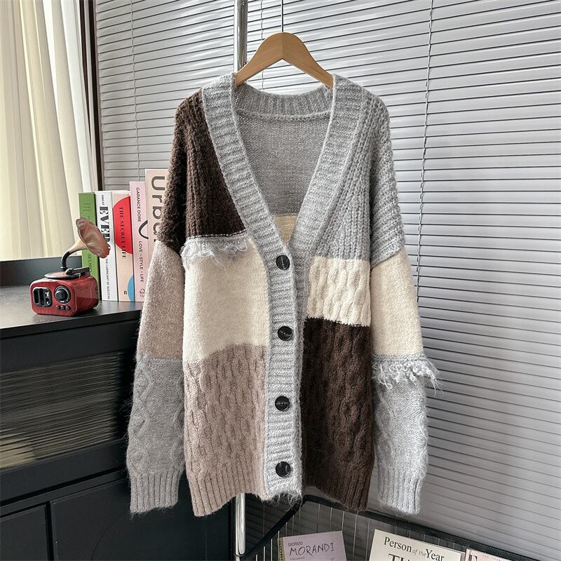 【outer】ドッキングニットカーデ　M18625