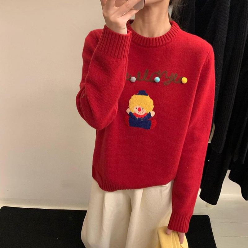 【tops】クルーネックニットセーター　M28729