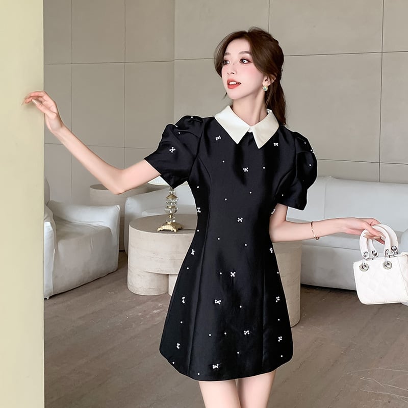 【dress】ビーズパフスリーブワンピース G21107