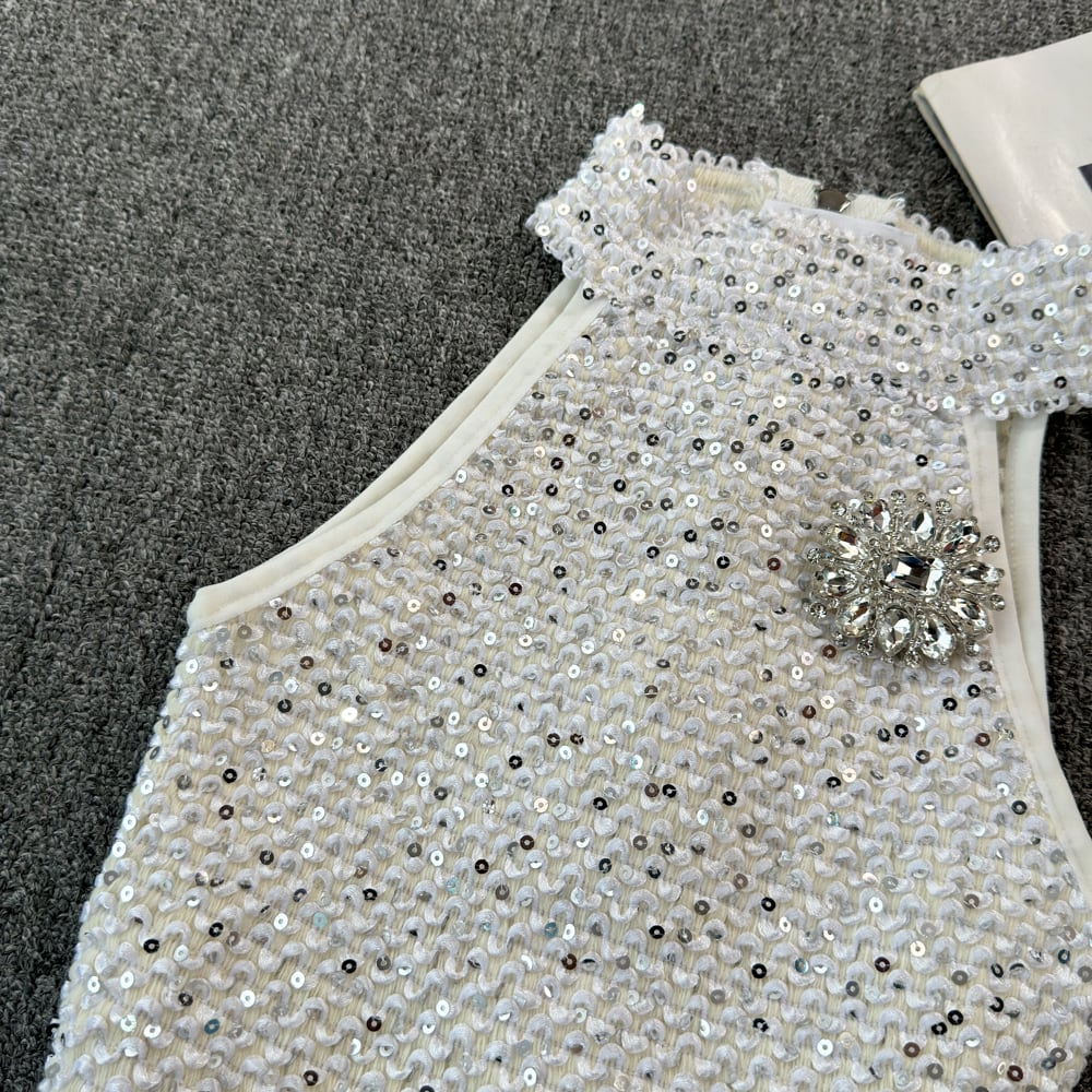 【tops】キラキラノースリーブトップス　M23937