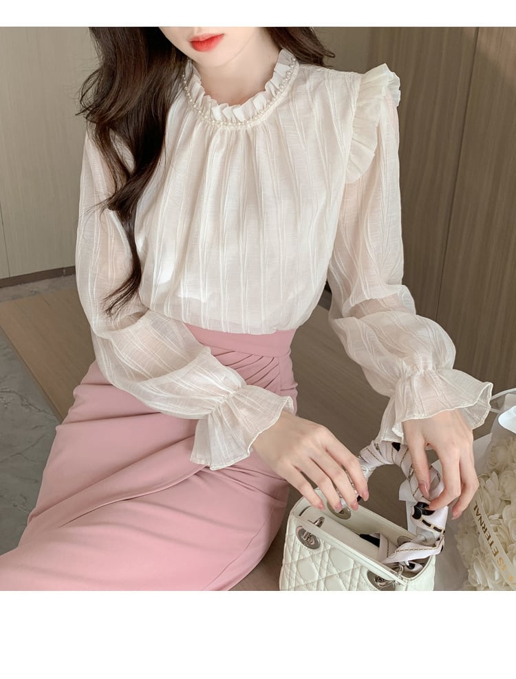 【tops】レースシャツトップス　M28878