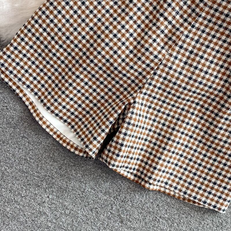 【set】チェック柄チョッキ+ショートパンツ２点セットG20716