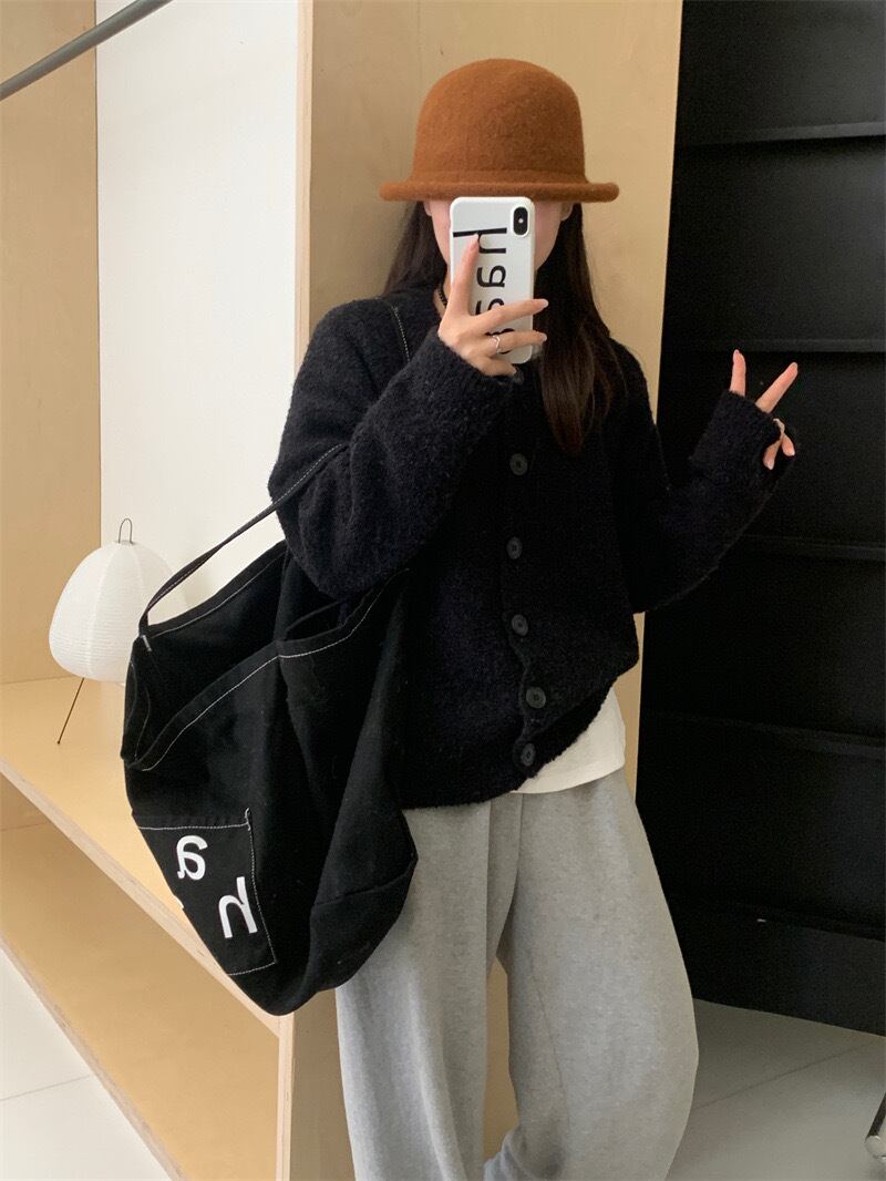 【outer】クルーネックニットカーデ　M18868