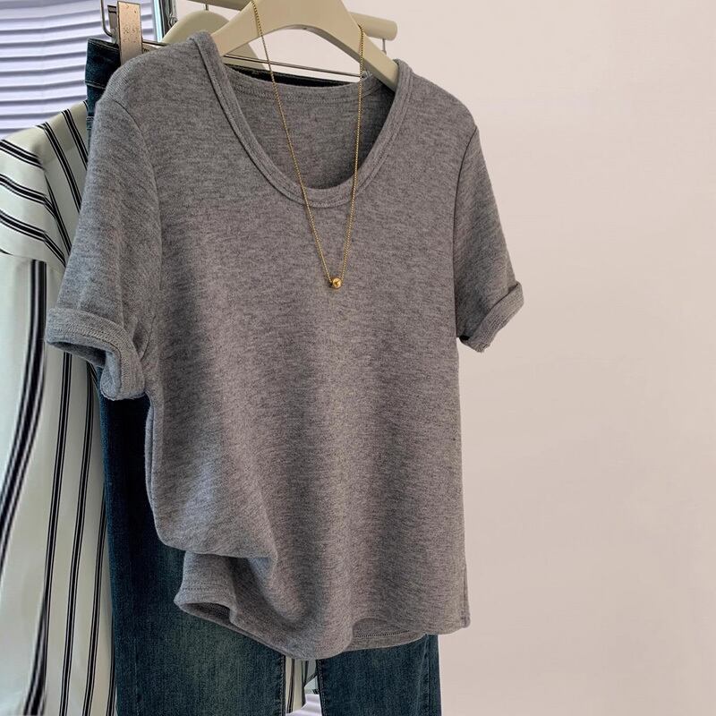 【tops】ラウンドネック半袖ＴシャツF7356