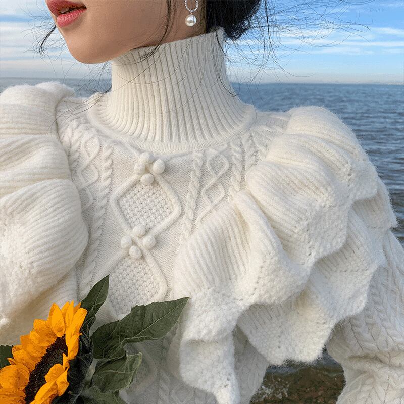 【tops】ハイネックニットセーター　M18430