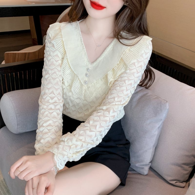 【tops】レースシャツトップス　M28634