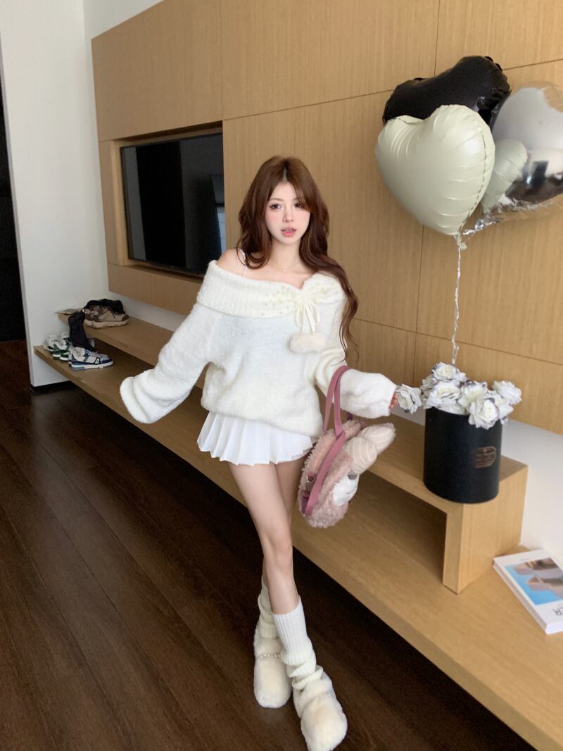 【tops】パールニットセーター　M27064