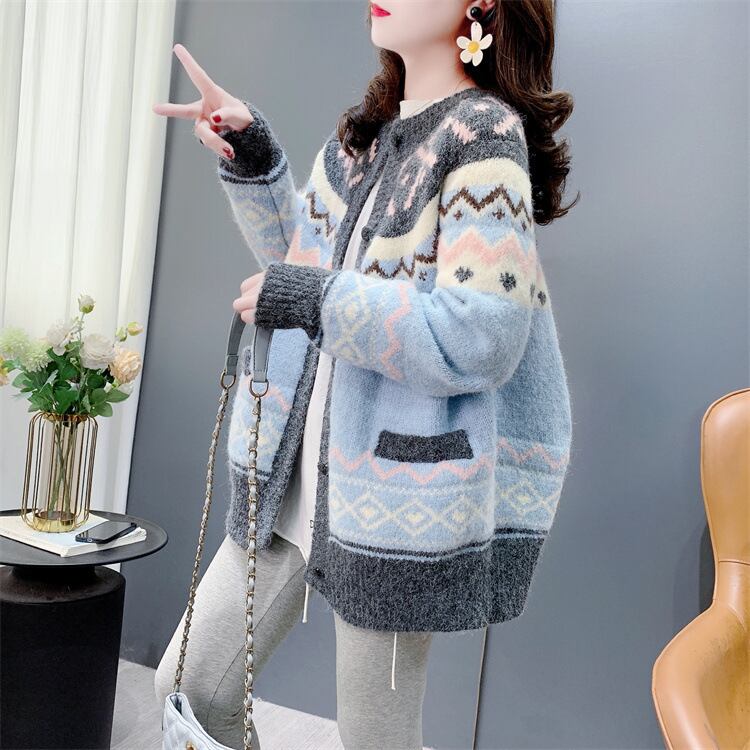 【outer】ジャカードニットカーデ　M27643