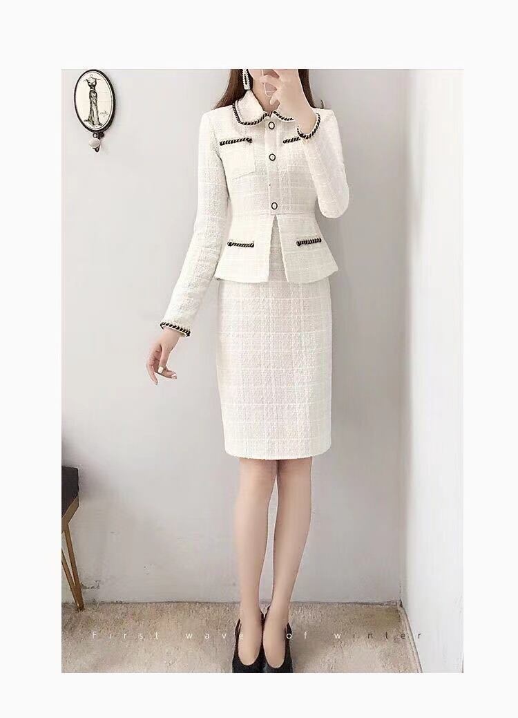 【dress】激安販売中エレガントラペル長袖体型カバー配色OL通勤タイト厚手フォーマルワンピースF1408